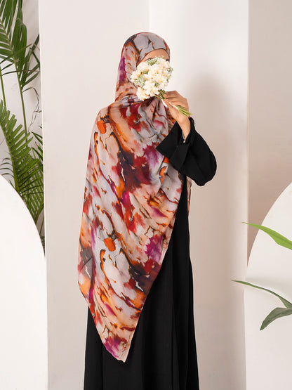 WaterColour Modal Hijab- Sunset Blush