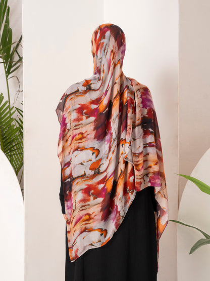 WaterColour Modal Hijab- Sunset Blush