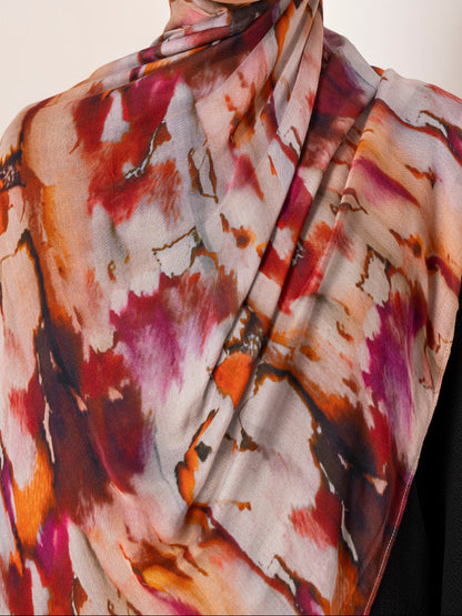 WaterColour Modal Hijab- Sunset Blush