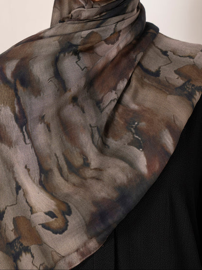 WaterColour Modal Hijab- Black Maze