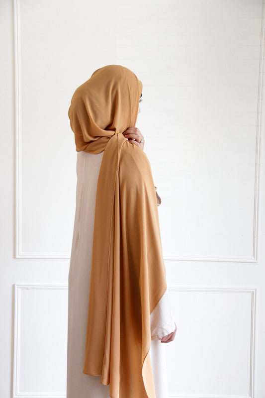 Premium Chiffon Hijab - Dark Gold