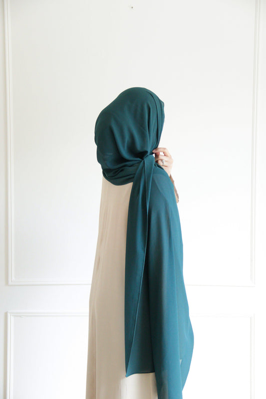 Premium Chiffon Hijab - Dark Teal