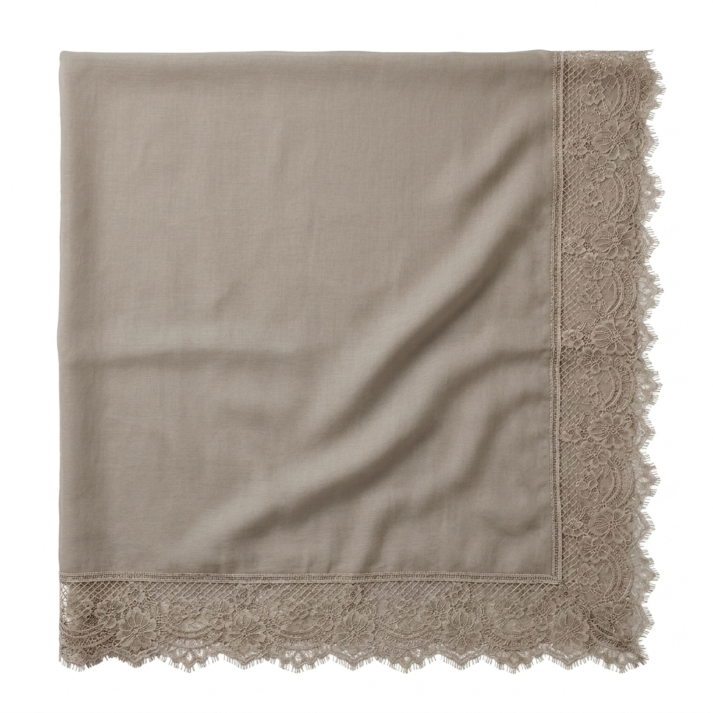 Lace Modal Hijab - Smokey Taupe