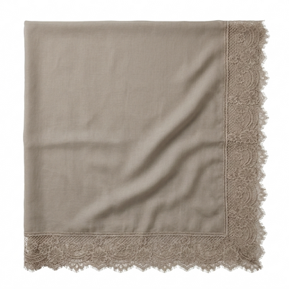 Lace Modal Hijab - Smokey Taupe