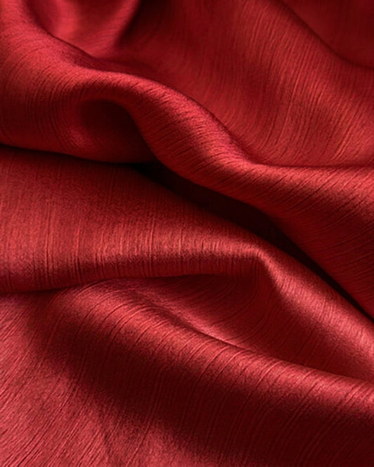 Muna Satin Crinkle Hijab - Red