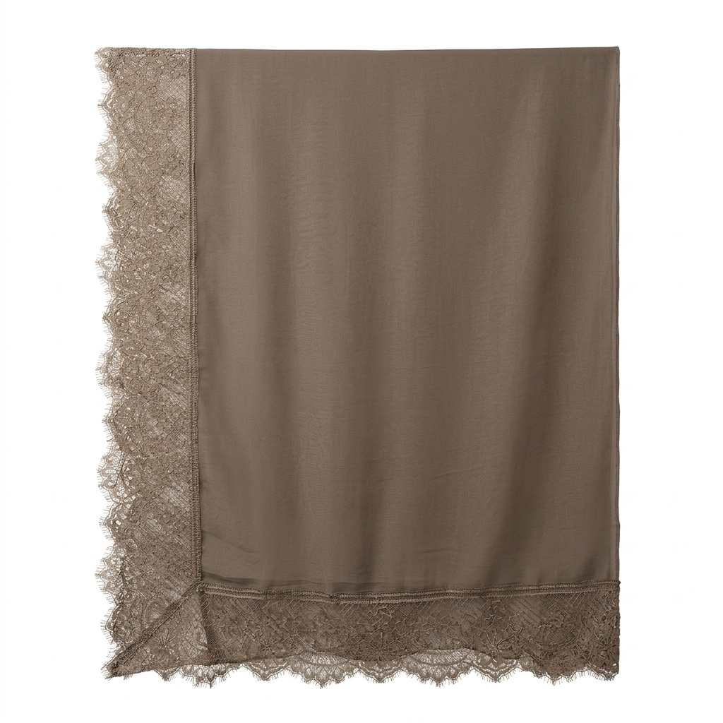 Lace Modal Hijab - Taupe