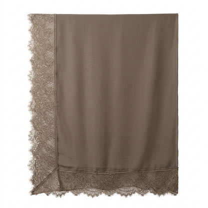 Lace Modal Hijab - Taupe
