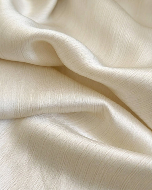Muna Satin Crinkle Hijab - Ivory