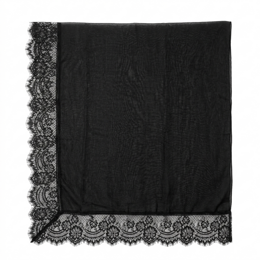 Lace Modal Hijab - Black