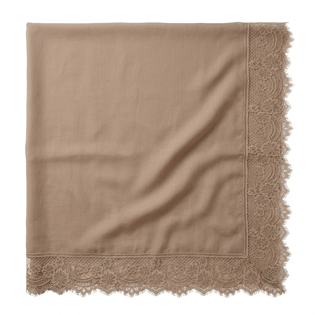 Lace Modal Hijab - Mocha