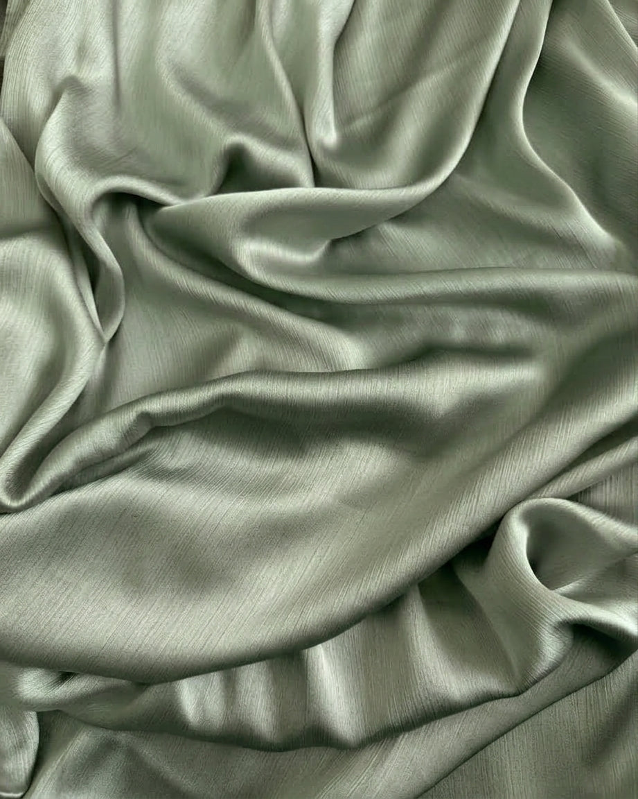 Muna  Satin Crinkle Hijab - Mint Green