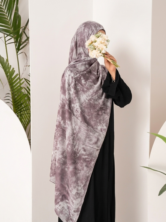 Modal Tie Dye Hijab - Soft Lavender