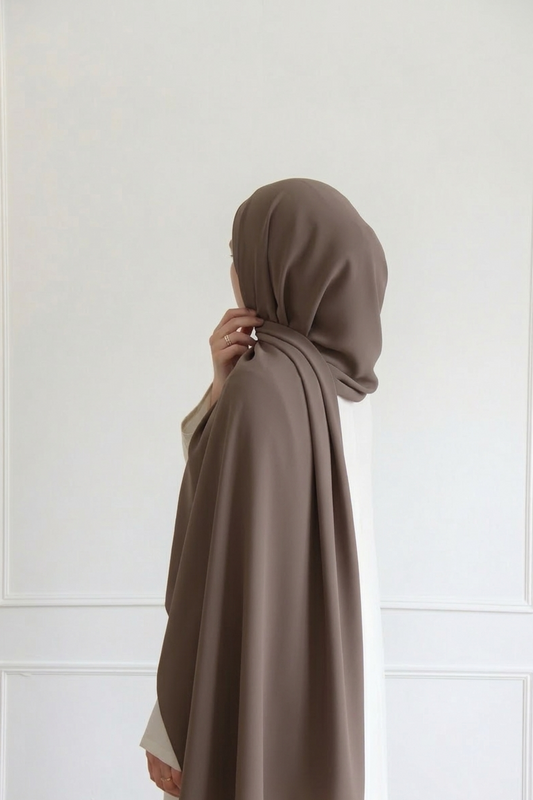 Premium Chiffon Hijab - Taupe