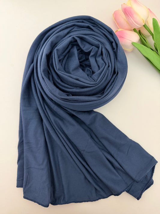 Premium Jersey Hijab - Denim Blue