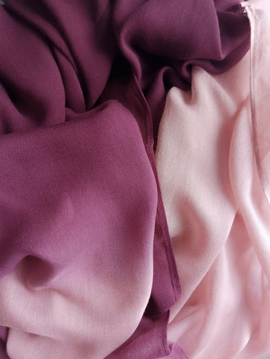 Modal Ombre Hijab- Rich Plum Mink