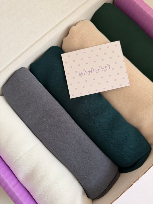 Premium Chiffon Hijab Gift Box- The Essential Edit
