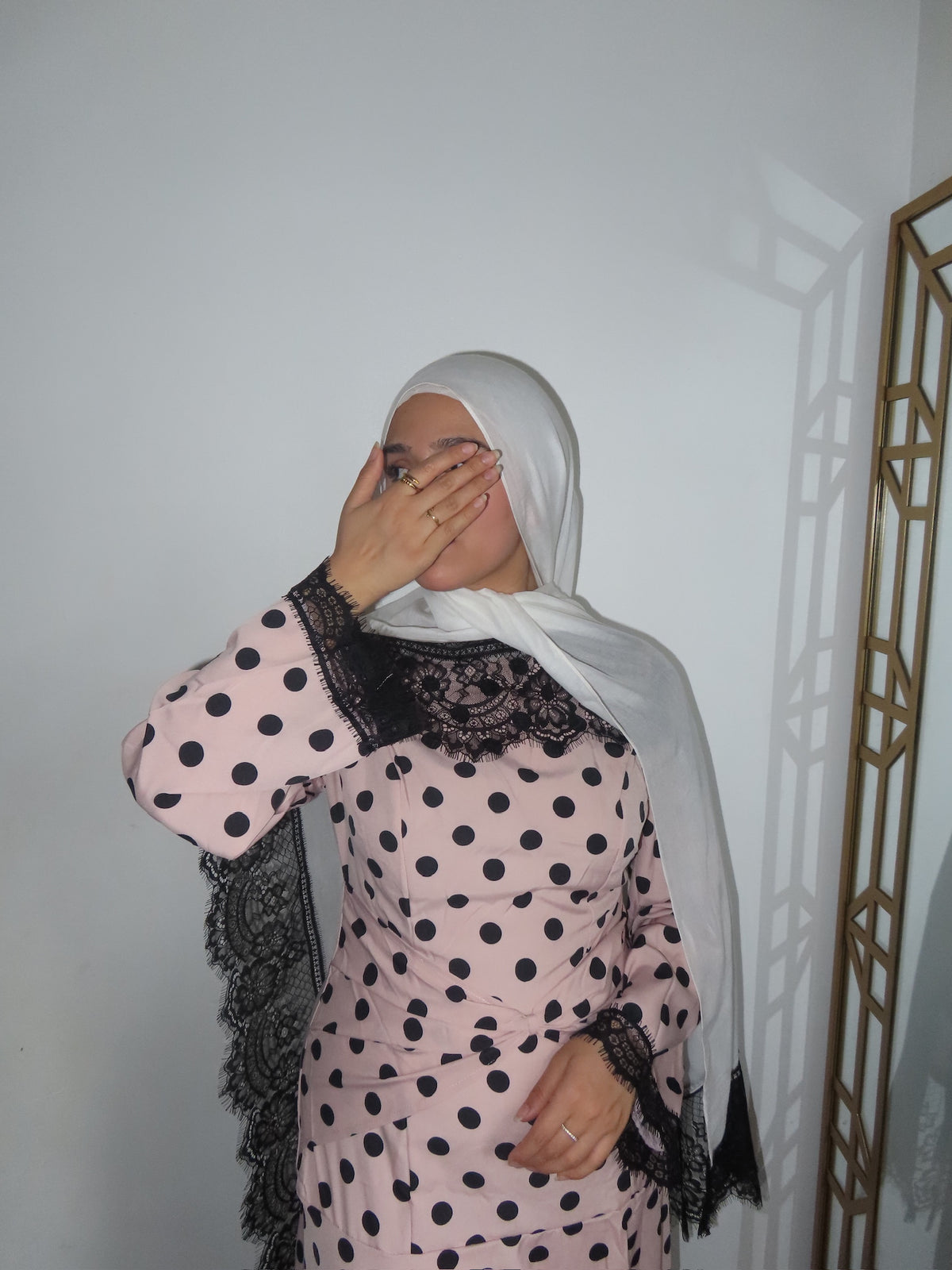 Lace Modal Hijab - White