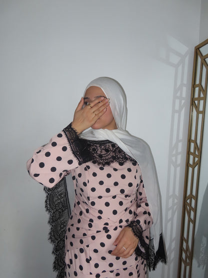 Lace Modal Hijab - White