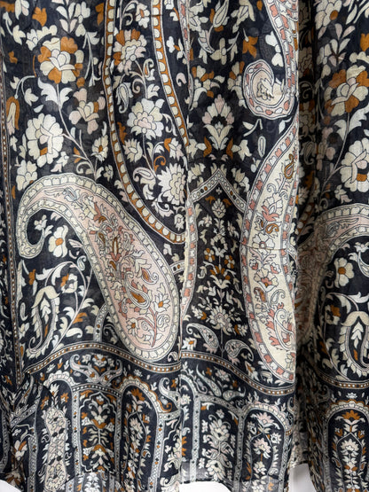 Black & Beige Paisley Print Modal Hijab