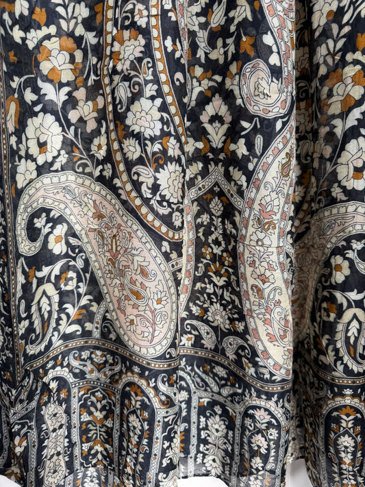 Black & Beige Paisley Print Modal Hijab