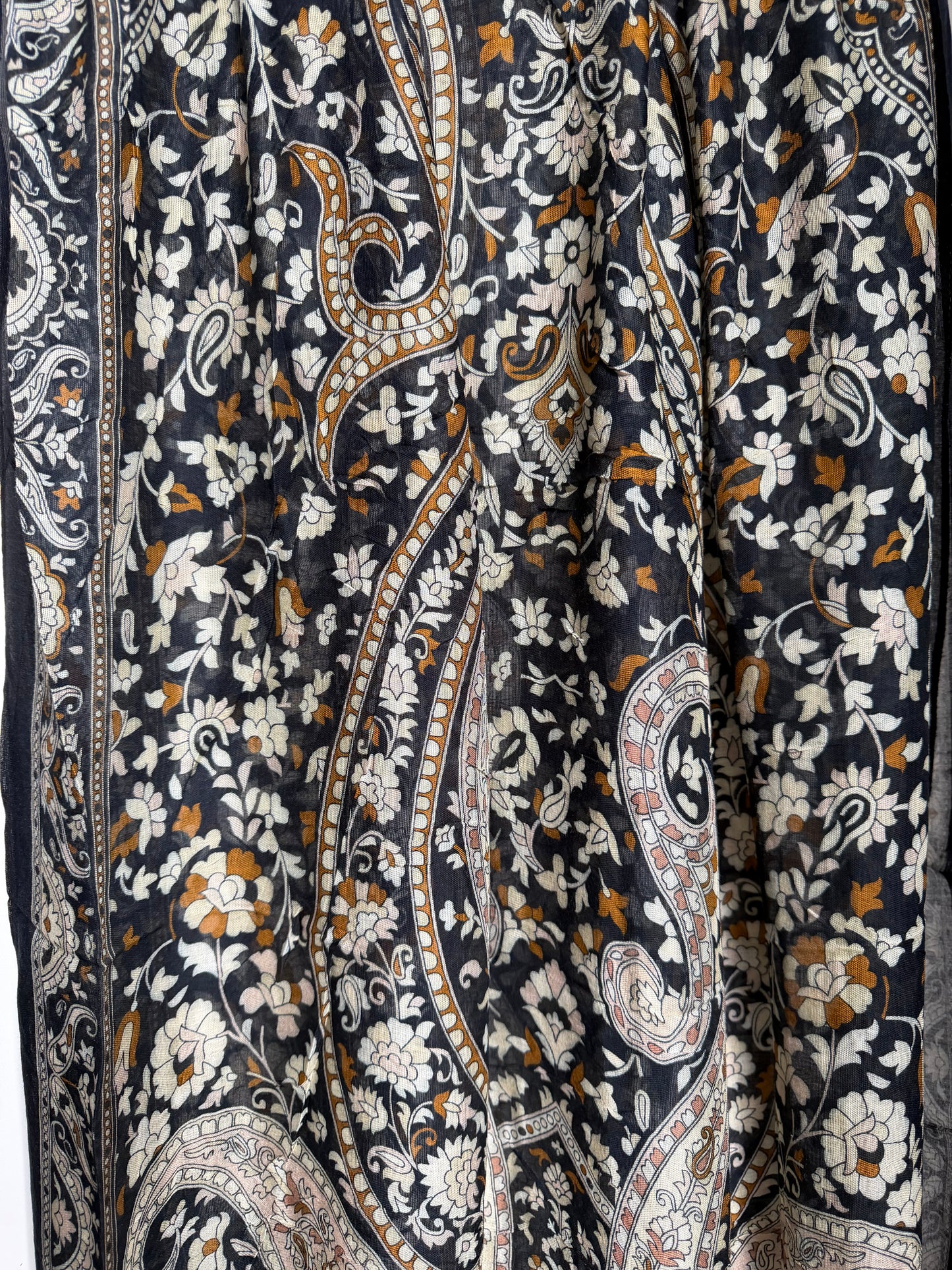 Black & Beige Paisley Print Modal Hijab
