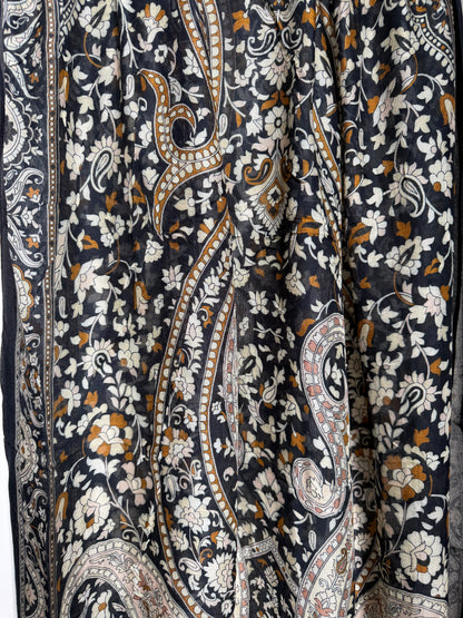 Black & Beige Paisley Print Modal Hijab