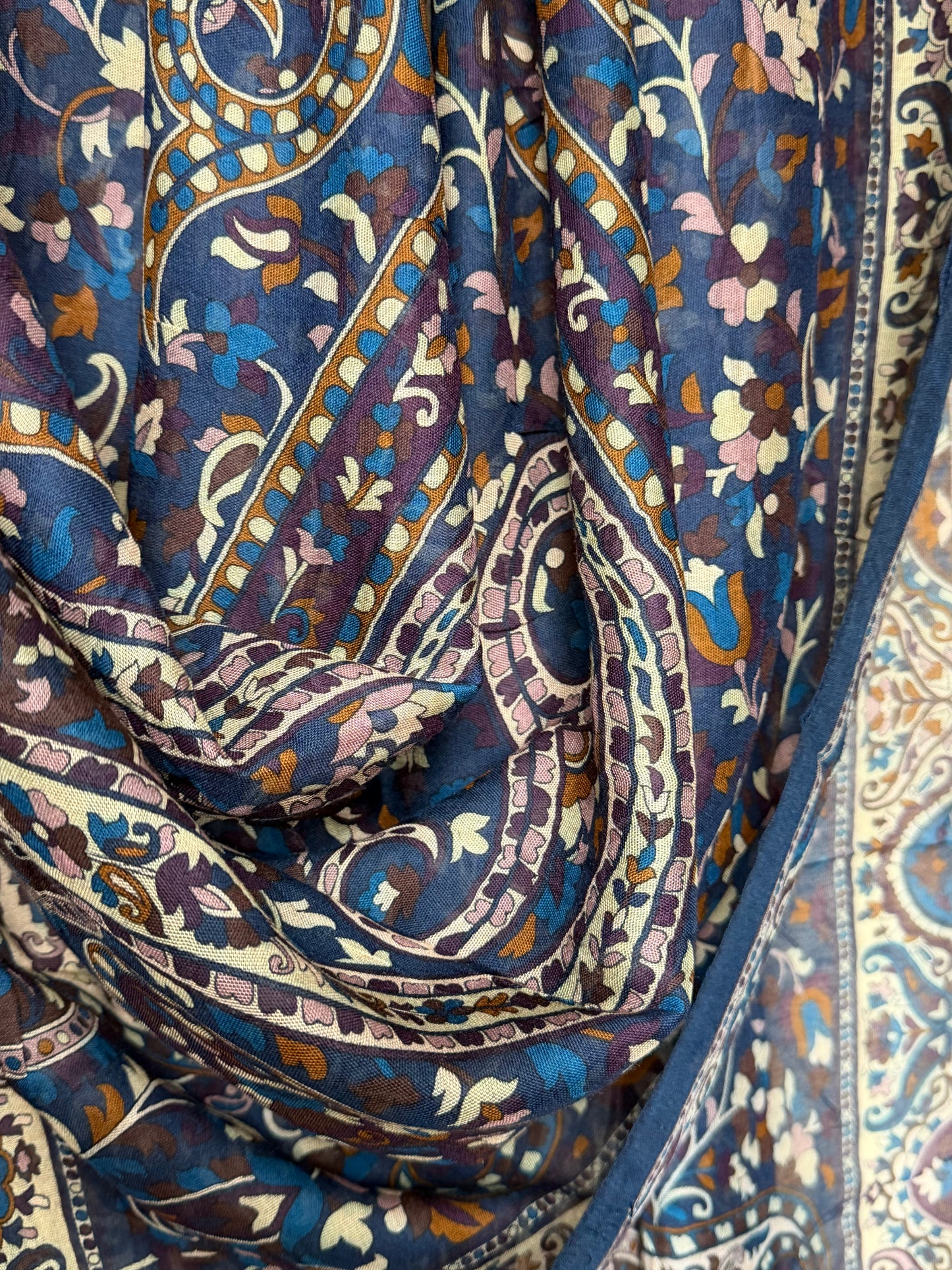 Navy Paisley Print Modal Hijab