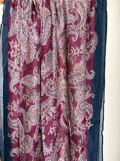 Deep Plum Paisley Modal Hijab