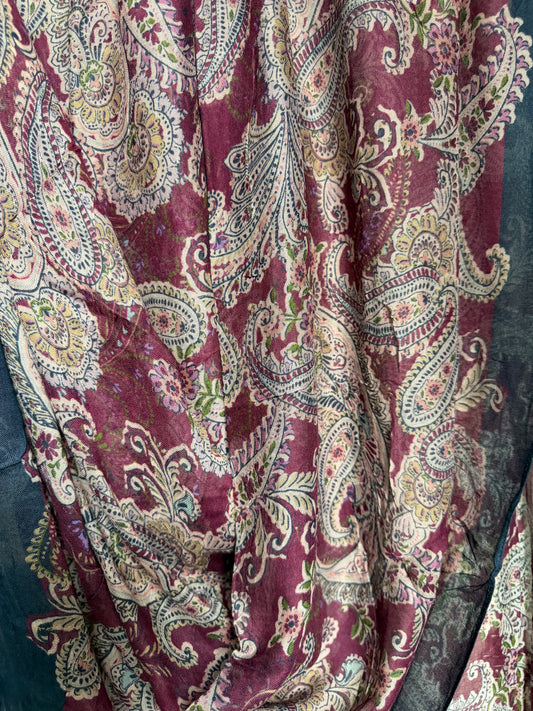 Deep Plum Paisley Modal Hijab