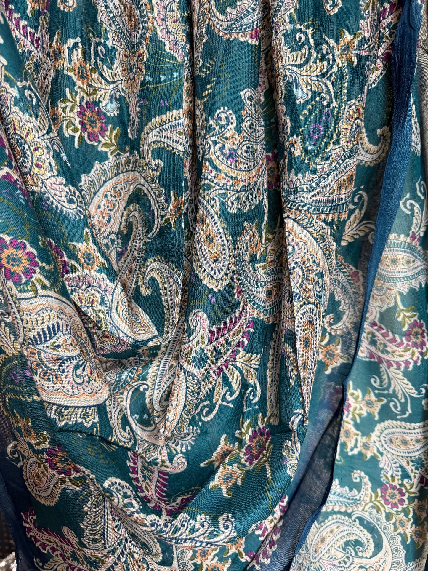 Teal Paisley Modal Hijab