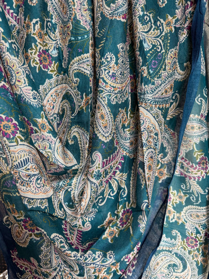 Teal Paisley Modal Hijab