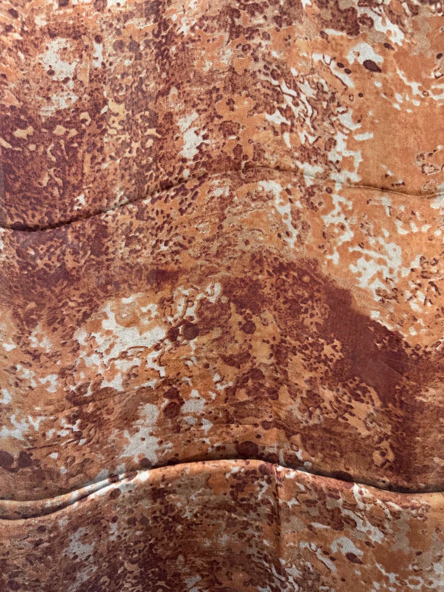 WaterColour Print Silk Chiffon Hijab- Rust Brown