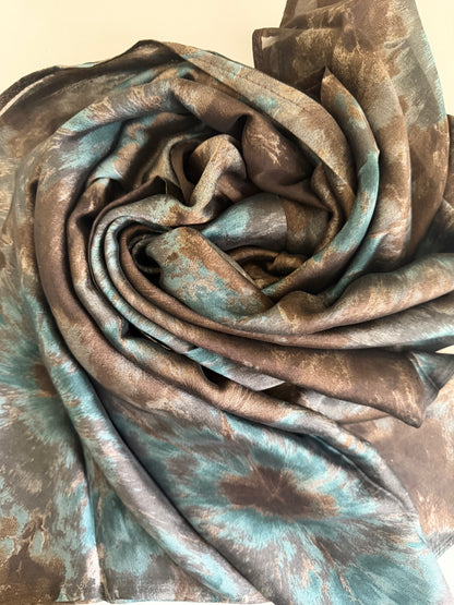 WaterColour Print Silk Chiffon Hijab