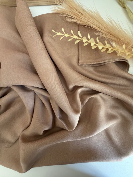 Light Brown Cotton Rayon Hijab – Extra Large, Soft & Breathable