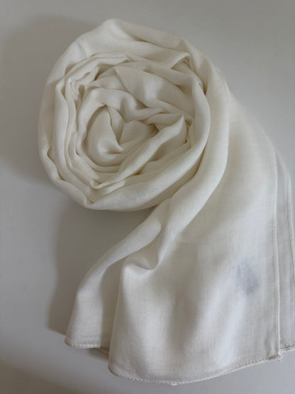 Premium Modal Hijab - Ivory White