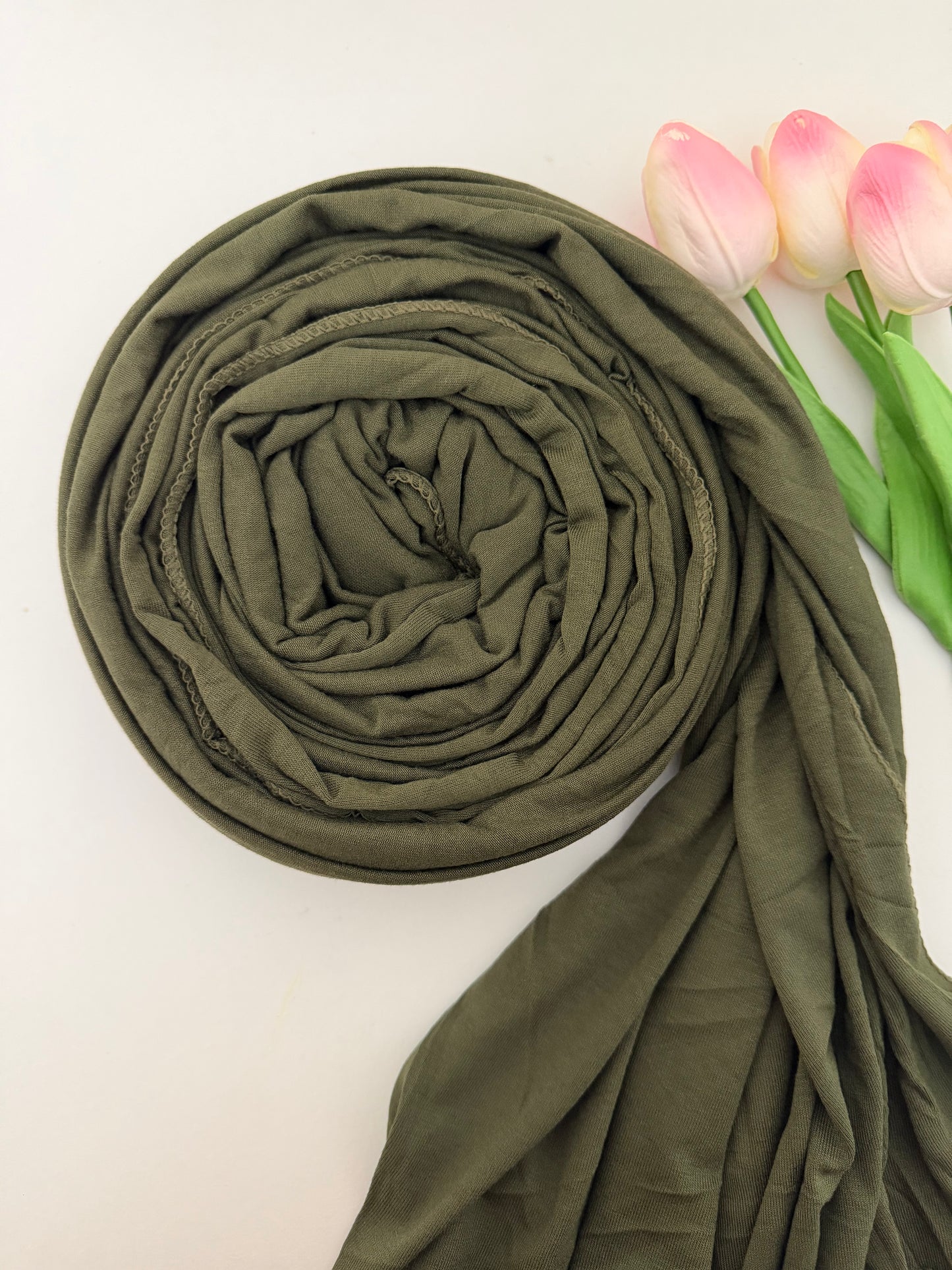 Premium Jersey Hijab - Army Green