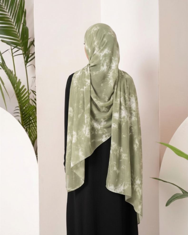 Modal Tie Dye Hijab - Sage