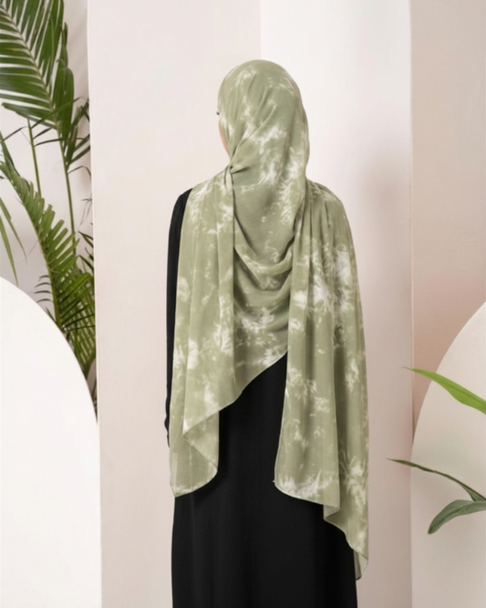 Modal Tie Dye Hijab - Sage