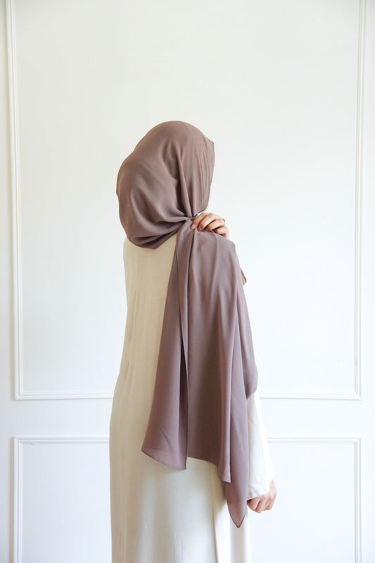 Premium Chiffon Hijab - Mocca