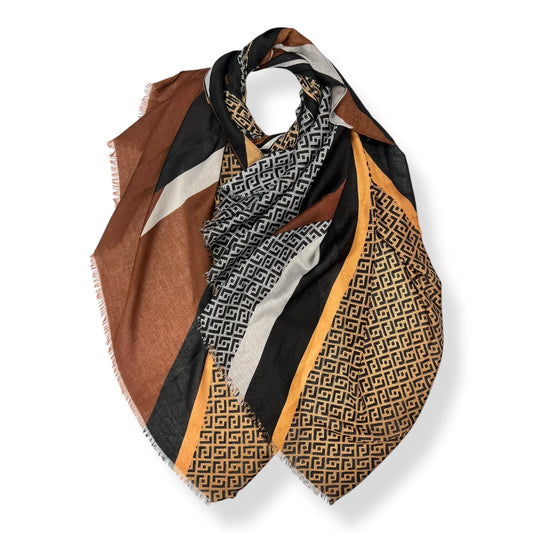 Geometric Print Hijab - Autumn Blend