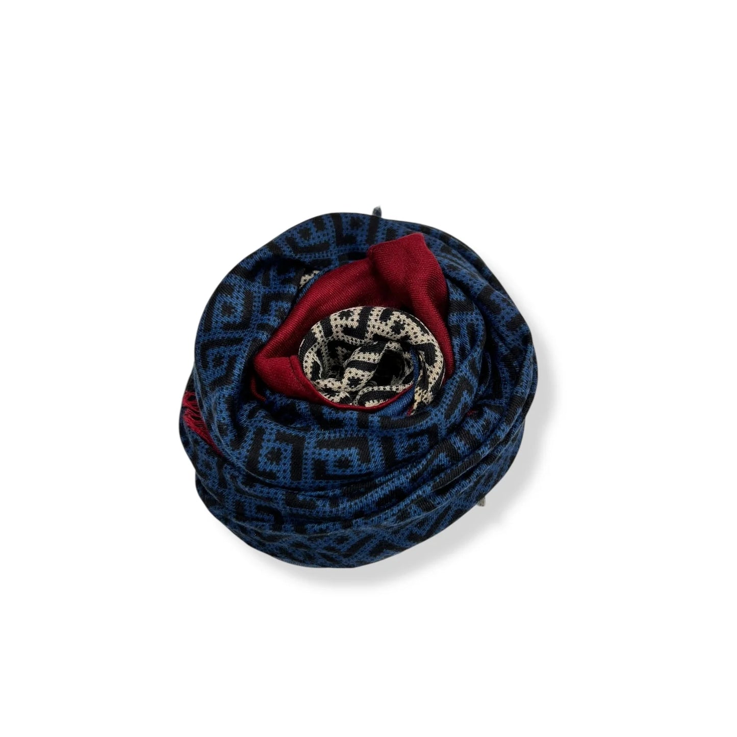 Geometric Print Hijab - Midnight Navy