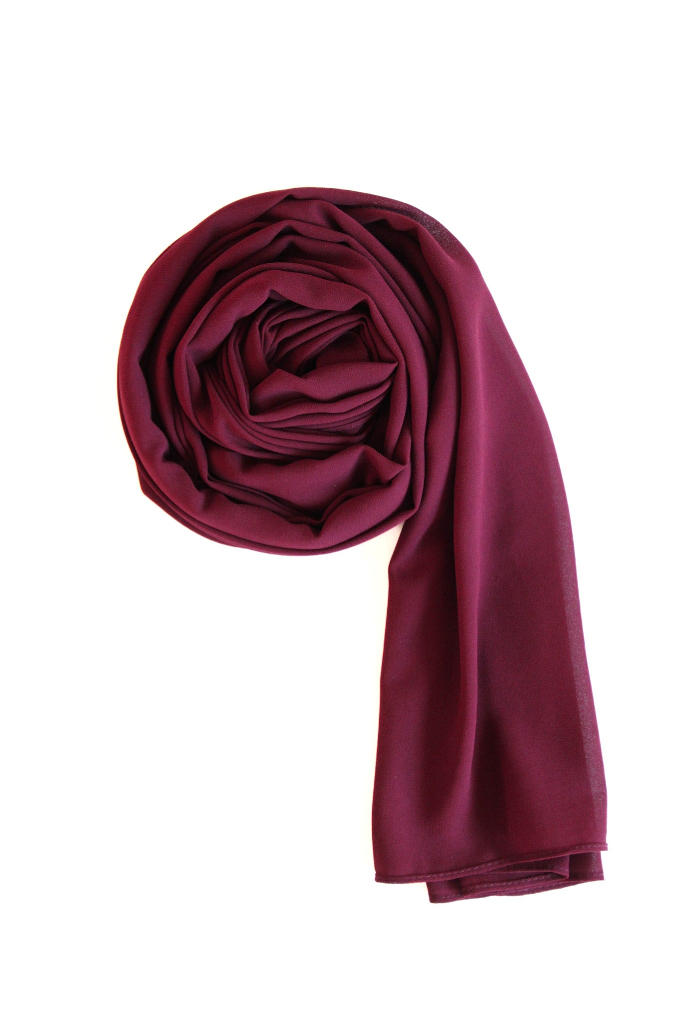 Premium chiffon hijab – bridal burgundy with a soft, elegant drape perfect for weddings and special occasions