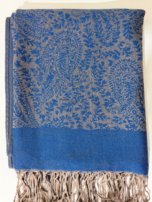 Elegant royal blue hijab made from premium soft pashmina fabric