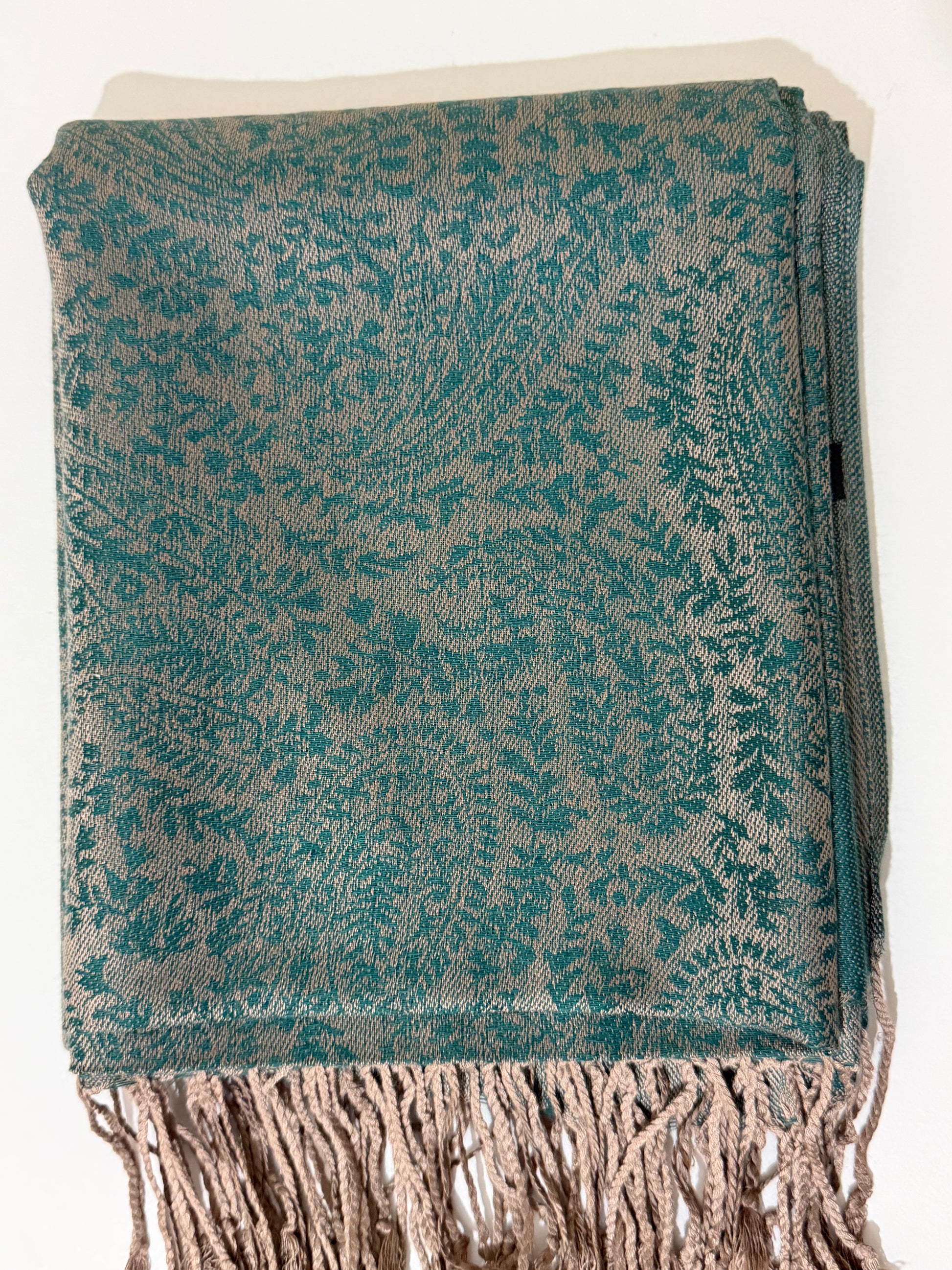 Teal Pashmina Hijab soft, warm, and lightweight for women