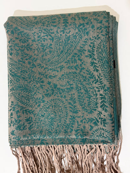 Teal Pashmina Hijab soft, warm, and lightweight for women