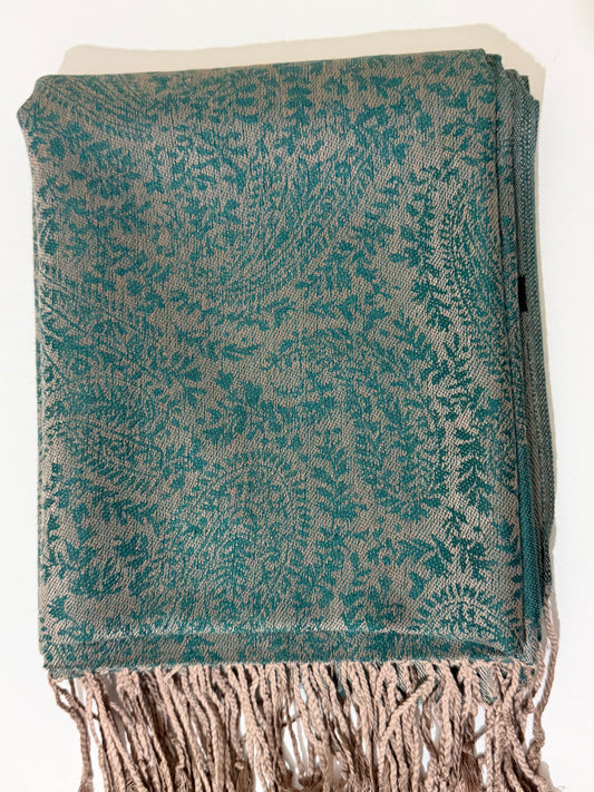 Teal Pashmina Hijab soft, warm, and lightweight for women