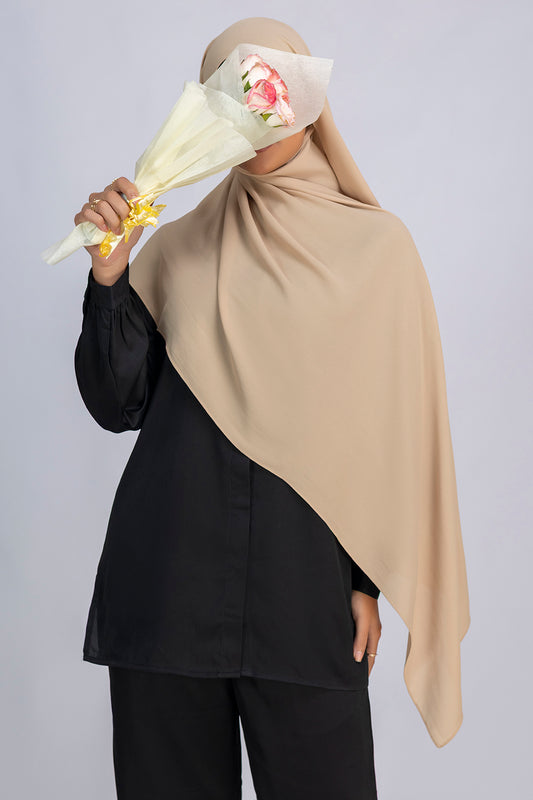 Opaque Chiffon Hijab - Beige