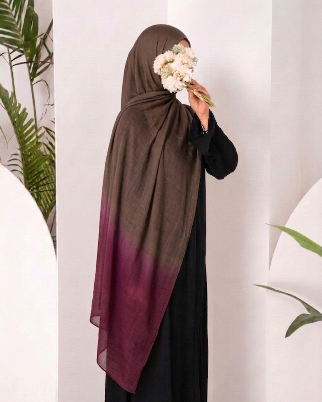 Modal Ombre Hijab - Berry Mocha