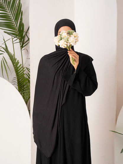 Premium Jersey Hijab - Jet Black