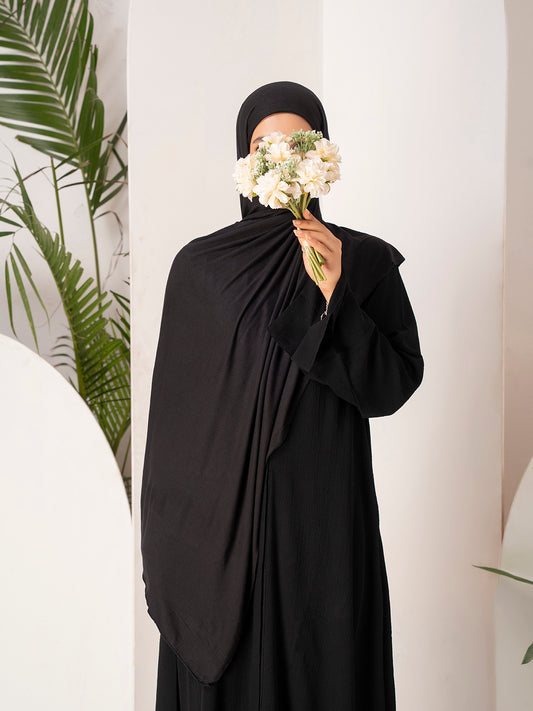 Premium Jersey Hijab - Jet Black